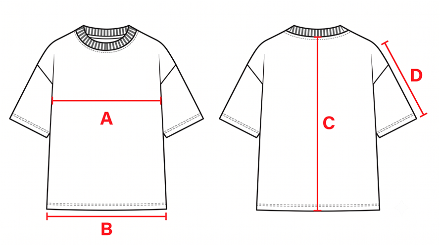 Guía de talles de remera oversize